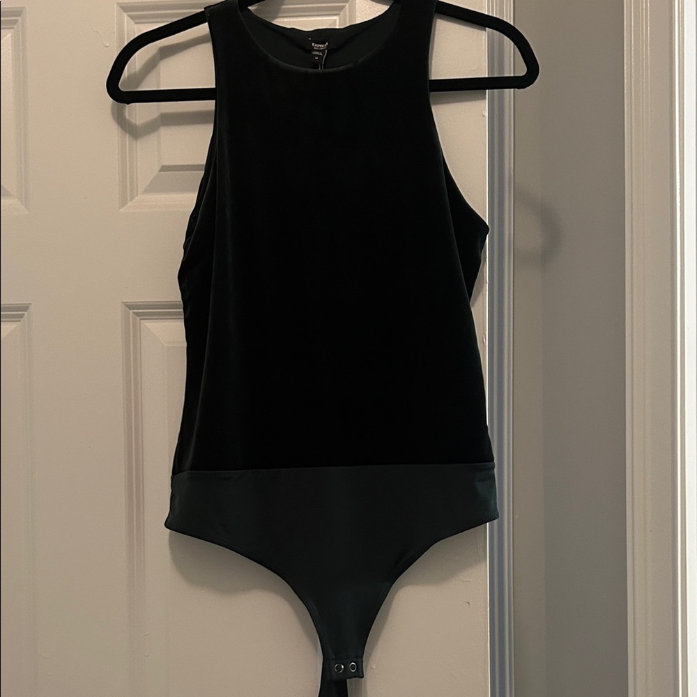 Express Hunter Green Sleeveless Bodysuit